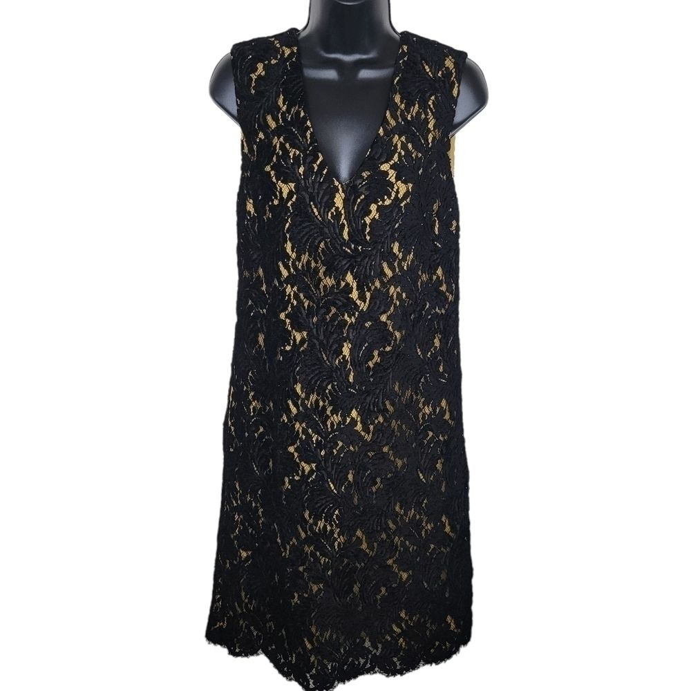 Creatures Of The Wind Black Lace Knee Length Shift Dress Size 6